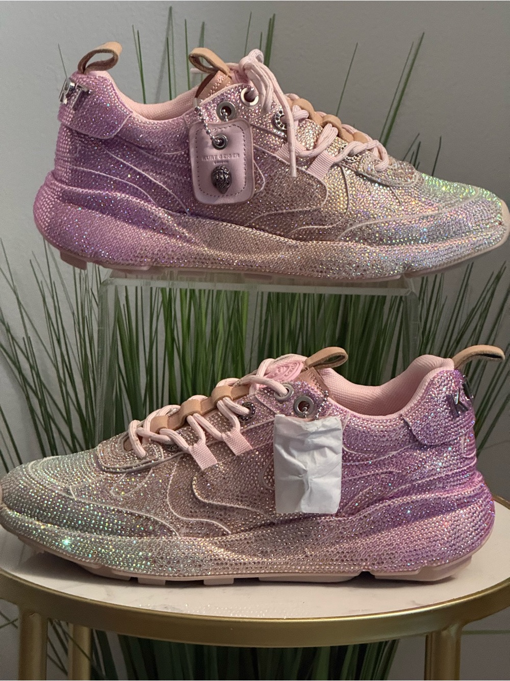 NIB Kurt Geiger Crystal Embellished Runner Platform Sneakers